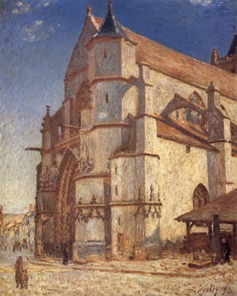 Alfred Sisley The Church at Moret in Morning Sun Norge oil painting art